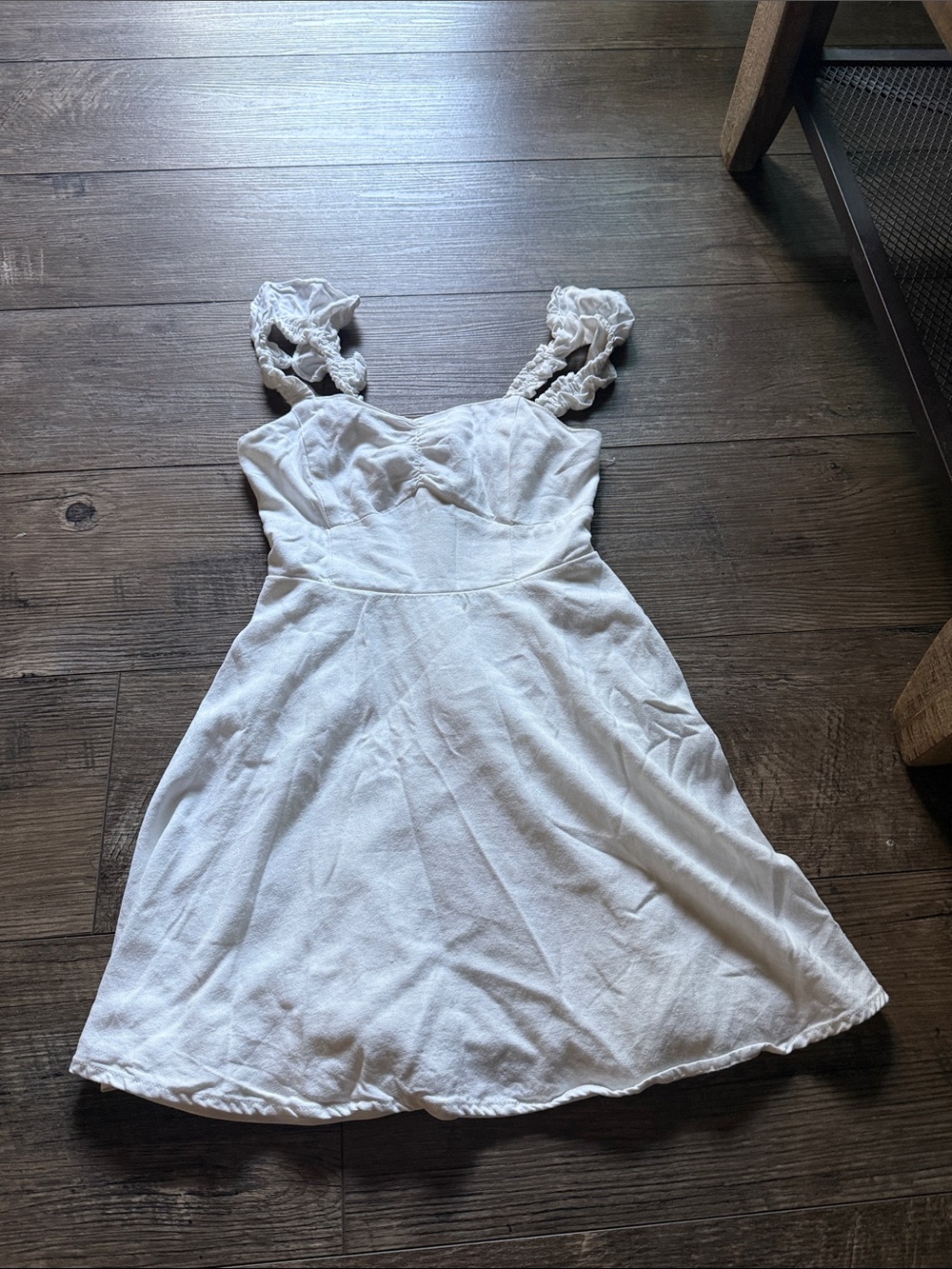 miami for francesca's White Ruffled Strap Dress
